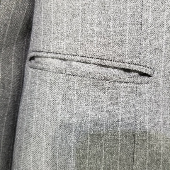 Haberdashery Pin Stripe Blazer Gray Size 16 Women's Lined - Picture 4 of 10
